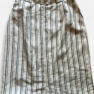 Striped Button-Down Skirt
